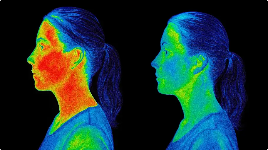 A person amidst waves of wireless energy.